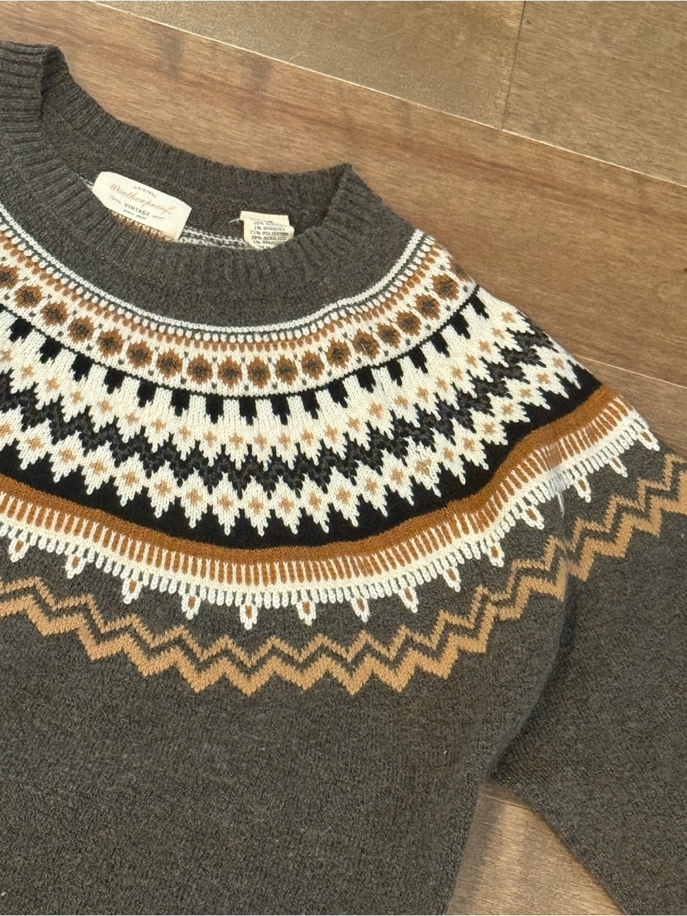 Weatherproof Vintage L Fair Isle Sweater Nordic Ski Lodge Grandpa Core Pullover